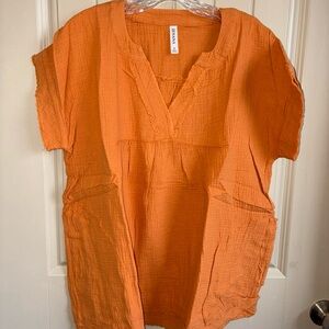 Zenana Outfitters Vibrant Orange Tunic